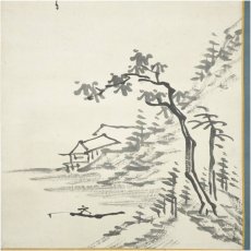 画像4: 江戸後期　徐雨亭筆　山水・平野五岳筆　水仙　肉筆紙本掛軸 (4)