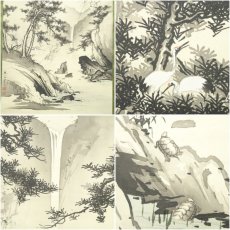 画像6: 山田翠谷筆　蓬莱山　1912年　肉筆絹本掛軸（共箱）□z (6)
