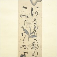 画像4: 江戸後期　穂井田忠知筆　河山吹　肉筆短冊掛軸（保護箱） (4)