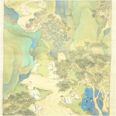 画像4: 江戸後期　春木南溟筆　蘭亭曲水図　肉筆絹本掛軸 (4)