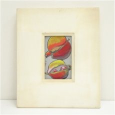 画像1: 浜崎左髪子筆　ざくろ　肉筆額装 (1)