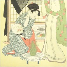 画像4: 古吾妻錦絵保存会出版　喜多川歌麿　風俗三段娘　手摺木版画 (4)