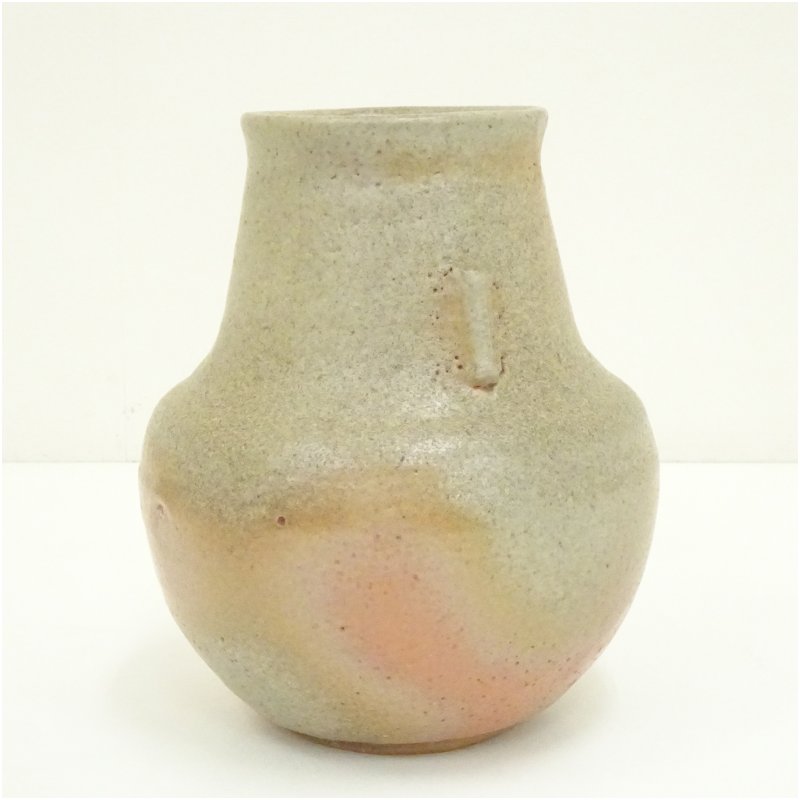 画像3: 藤原敬介造 備前志野耳付壺(共箱) (3)